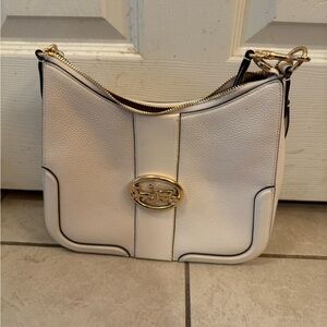 Coach White and Gold Crossbody Bag with Elegant Design